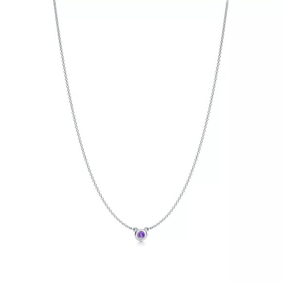 Tiffany & Co Elsa Peretti Amethyst Necklace & Stud Earrings Set Unworn - Picture 3 of 8